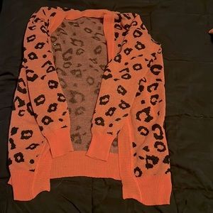 Pink Leopard Print Cardigan